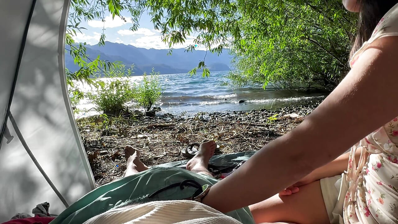 Lakefront afternoon, outdoor masturbations