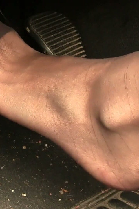 Reckless Pedal Pumping in Grey Laced Pantyhose