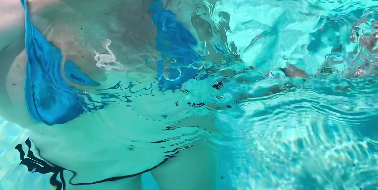 Artemisia Love sexy big boobs underwater fetish at the pool outdoor