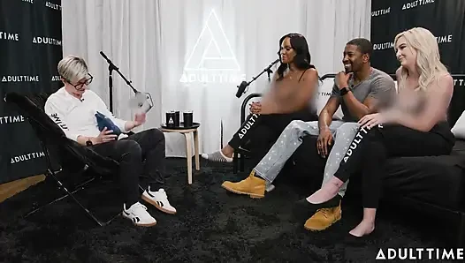 yıldızları 3'lü grup seksten sonra podcast! | Lexi Lore, Isiah Maxwell ve August Skye | Adult Time Podcast