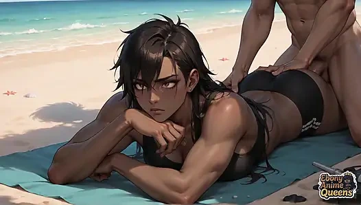 Pesta seks di pantai! Ratu sange ini dientot habis-habisan sampai orgasme di pasir emas di adegan xxx terbaik!