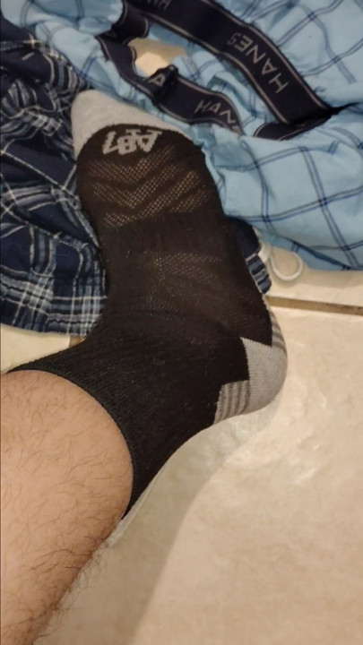 Showing Some Sexy Socks When I'm Rubbing My Brown Hispanic Boy Dick