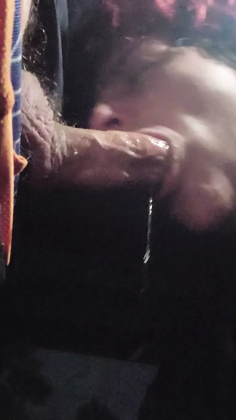 Getting sloppy blowjob under a bridge