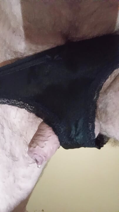 Messy pee in my wife's panties 1
