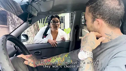 I convince my horny neighbor to help me prepare my virgin pussy for my first porn casting