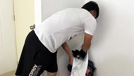 I Hired a Cute Young Man to Help Me Around the House and I Find Him Sniffing My Panties, It Makes Me Horny