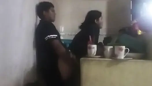 Maid Fucked in the Kitchen (my Wife Almost Found Us Out)