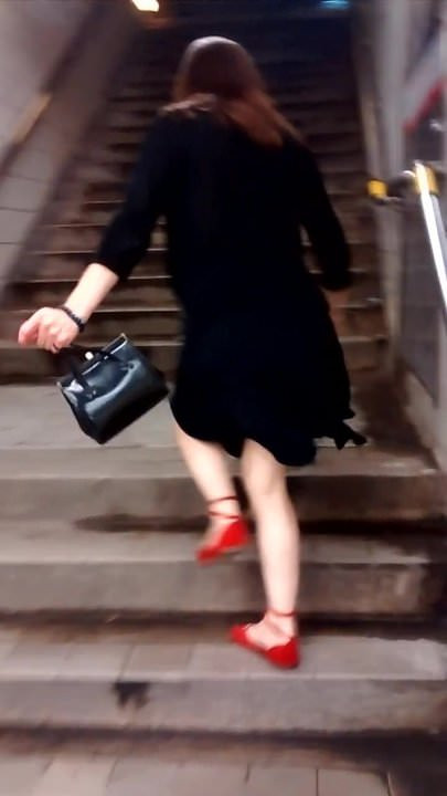 My wife's cute legs, acting silly....