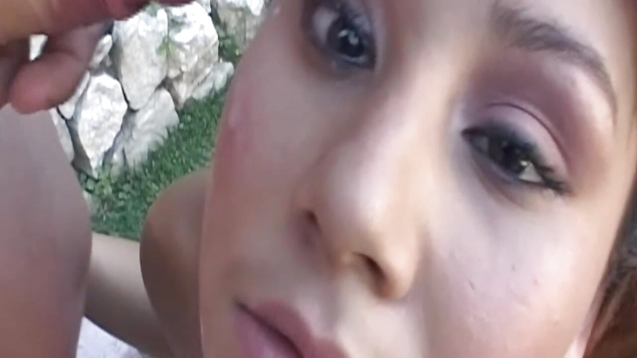 Mature Brunette MILF Sloppily Sucks Massive Cock Outdoors
