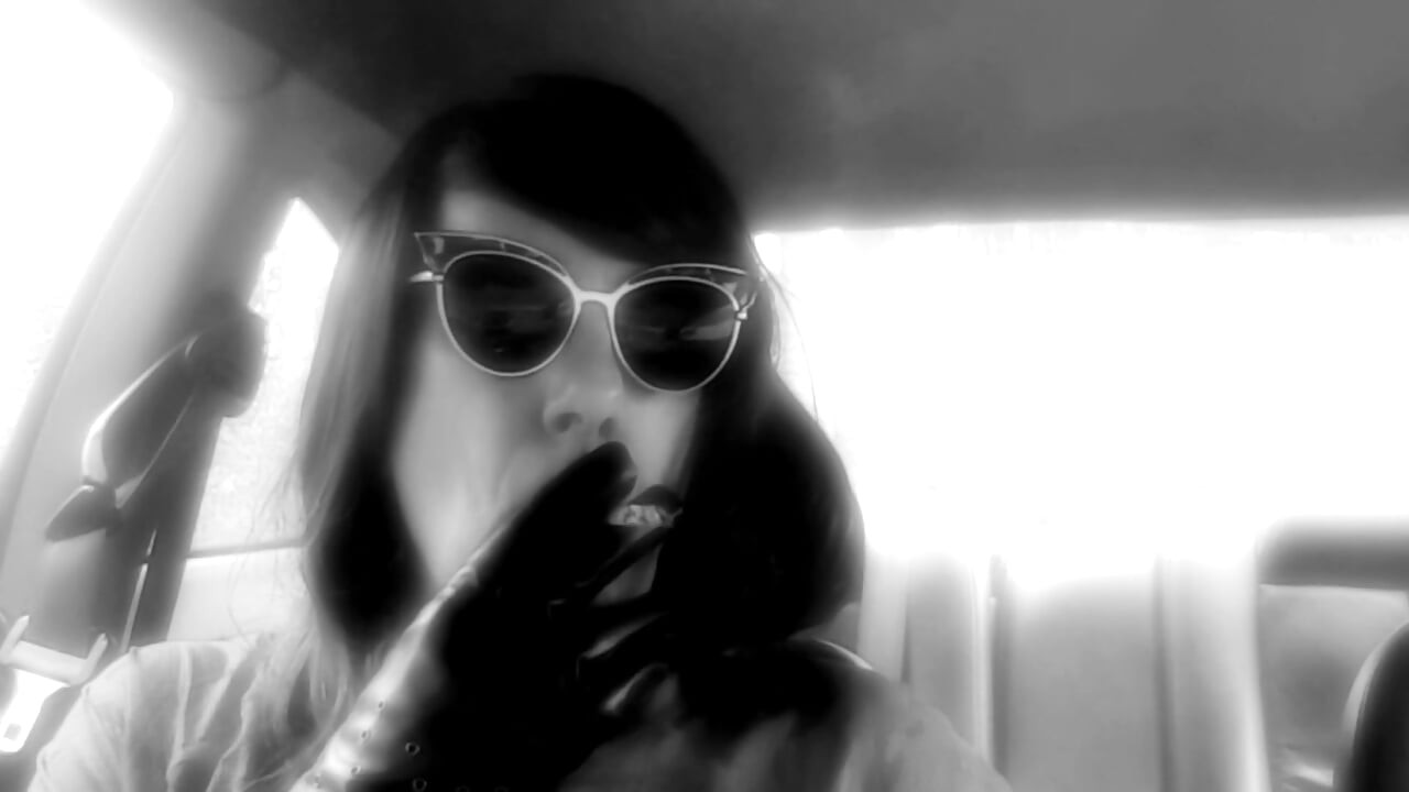 YOUR RED HEAD AUNT RUTHIE DESTROYS A MARLBORO 100 IN HER CAR