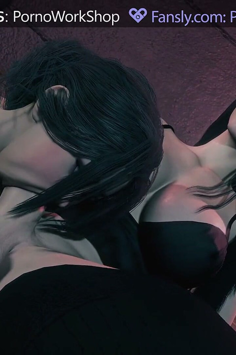 Asian Futanari in Black Stockings. Hot Sex with Deep Throat.