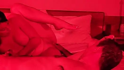 Jade and Damon a night at the hotel all in red