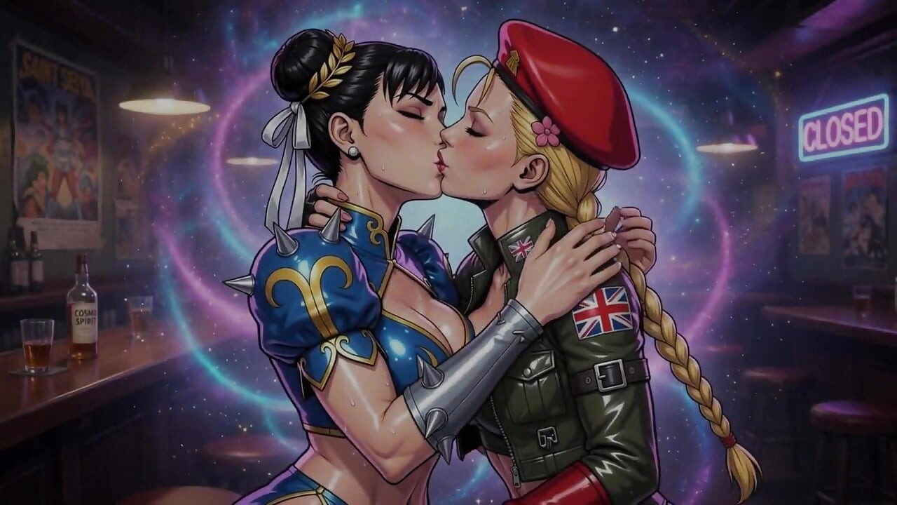 Cammy와 Chun Li 키스 Ai