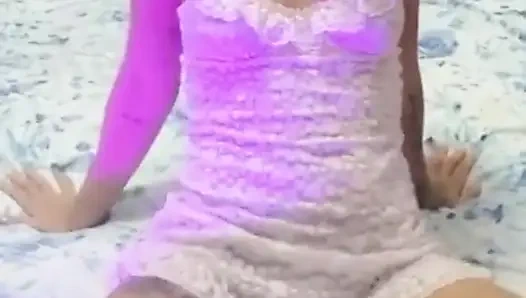 Hot Latina Gets Wet and Masturbates on Her Friend's Bed