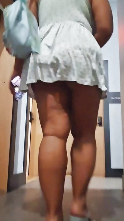 Mini Skirt - Thick Legs - Natural Fat Ass - Puerto Rican Woman  - BBW - Erotica