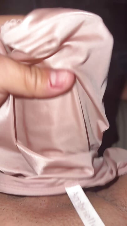 Satin pink pantie crush