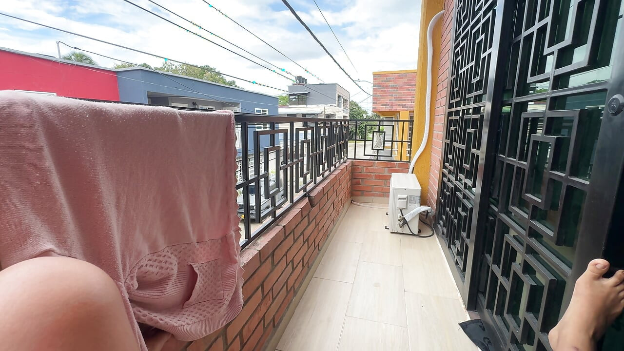 Last night I was walking around the balcony in my underwear and I saw my neighbor looking over here so I decided to masturbate this morning to see if I would go out and