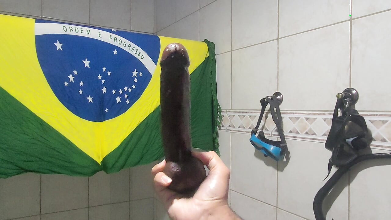 Trying the first dildo I got from a client – deep gagging & drooling mess