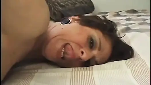 Gorgeous mature brunette enjoys a huge pole sink into her tight pussy in bed