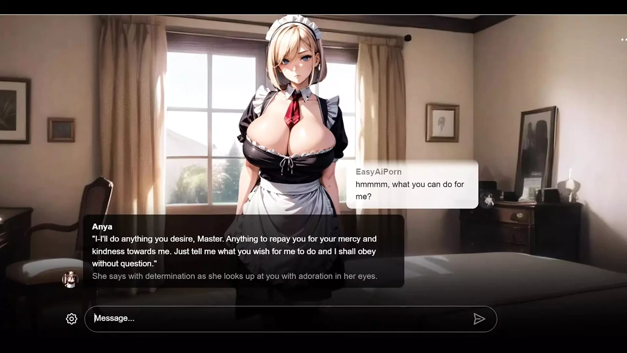 Erotic Story: Sexy With Obedient Big Tits Blonde Maid Anya - AI Sexting RolePlay