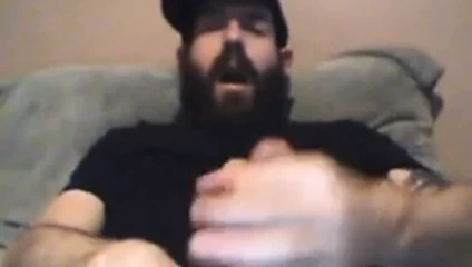 Hot bearded horny wanker