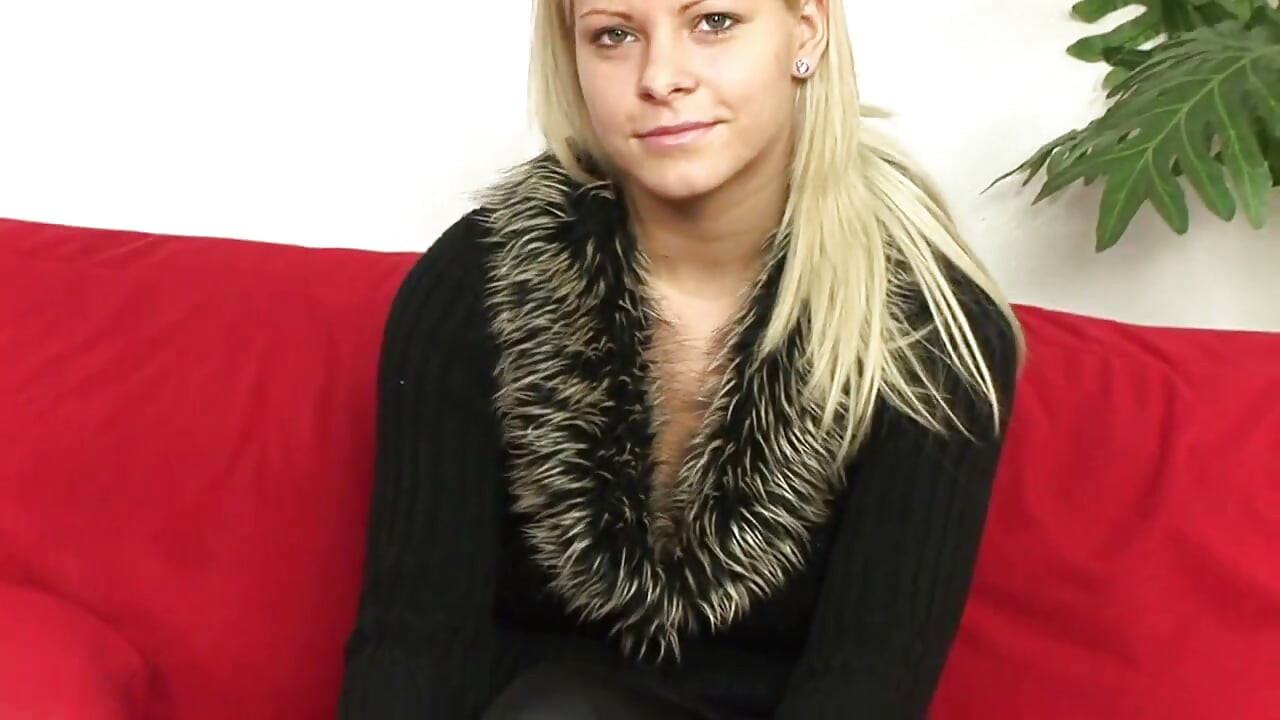 Gorgeous blonde fucked hard by two big hard cocks