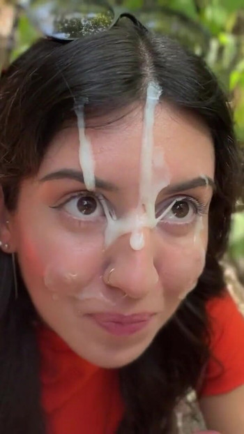 Public Blowjob in the Bushes with Stranger and Crazy Cumwalk Covered in Cum | Clip 2