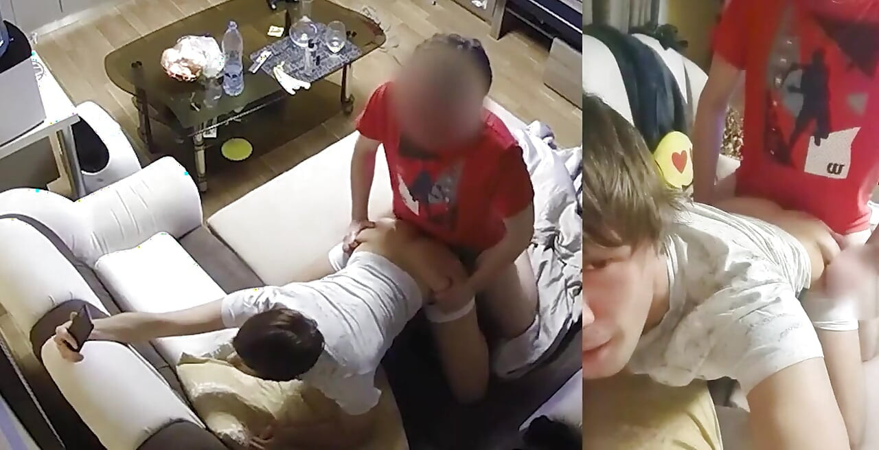 Camera Catches Twink Fucking Chubby Bottom! Sorry for Quality, but Its a Fun Angle on Porn