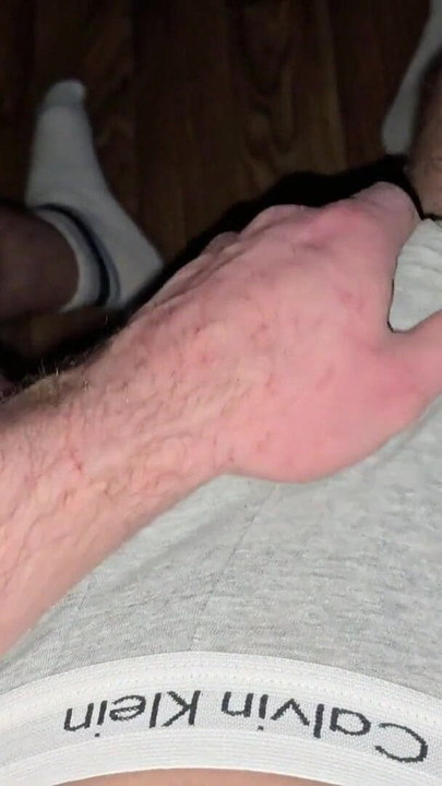 German Daddy strokes his hard fat cock in Calvin Klein boxers - PhantomGentX | Clip 1