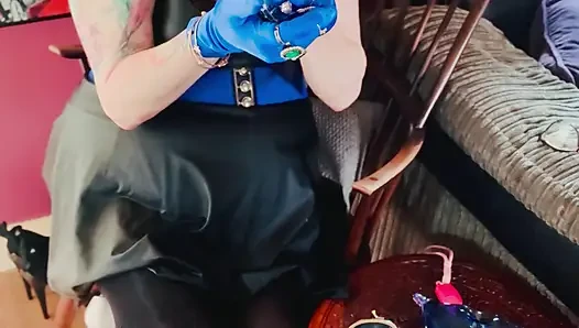 Boots, Gloves & A Cigarette! Tina Snua Smoking A Cig In Knee high Boots - OMI OME Snap Inhales Drifting