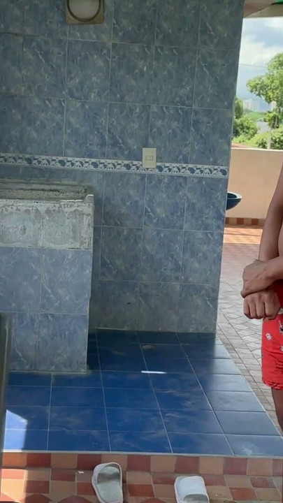 Stepbrother surprises me tanning in his Kama Sutra, and I ask him to give me a new experience in the Kama Sutra with his big penis | Clip 1
