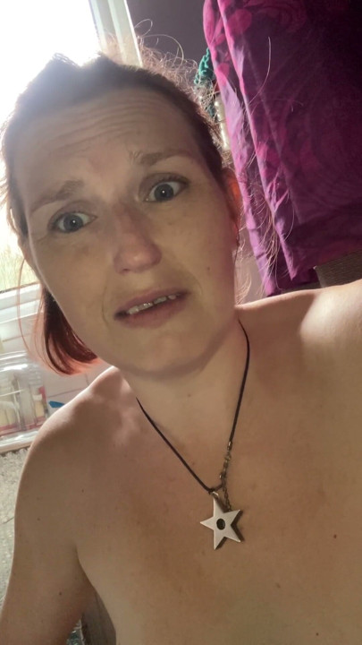 Hot housewife plays with her boobs pubes pits and bits before a POV piss | Clip 2