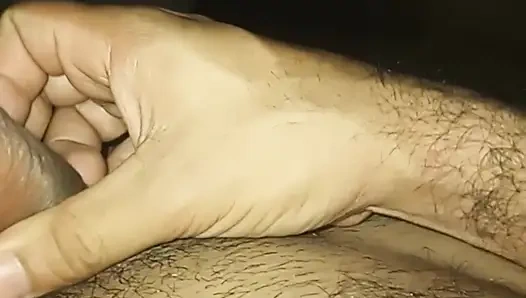 Guy masturbates with his partner and they end up