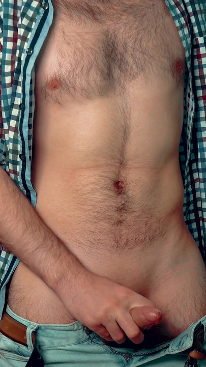 Key moment from "Handsome guy with a perfect body jerks off on the balcony and tries to cum very quickly"