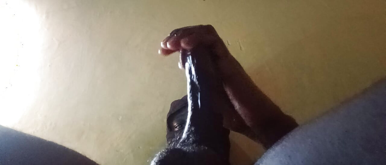 Stroking My Big Black Cock