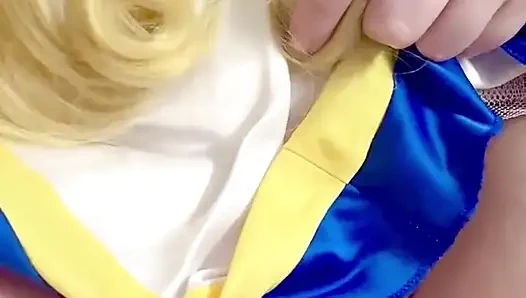 Sailor Moon Rubs Clit in Bathtub