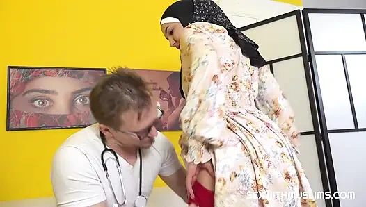 The doctor needs to taste a hairy Arab pussy