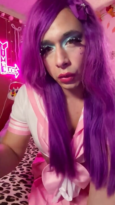 Purpled Haired Anime Girl Slut Pussy
