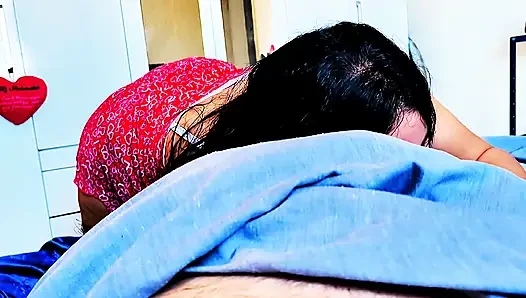 Stepdaughter seeing stepfather alone at home will silently stroke his cock, when she sees that the cock is hard she sucks, accidentally the stepfather