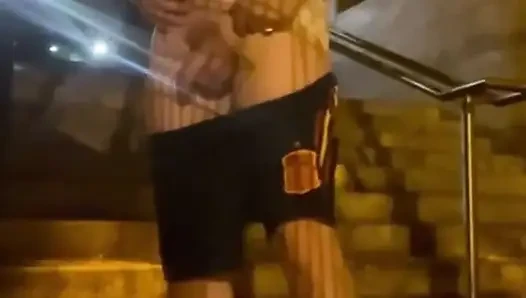 Amateur Straight Boy Caught Pissing in the Street