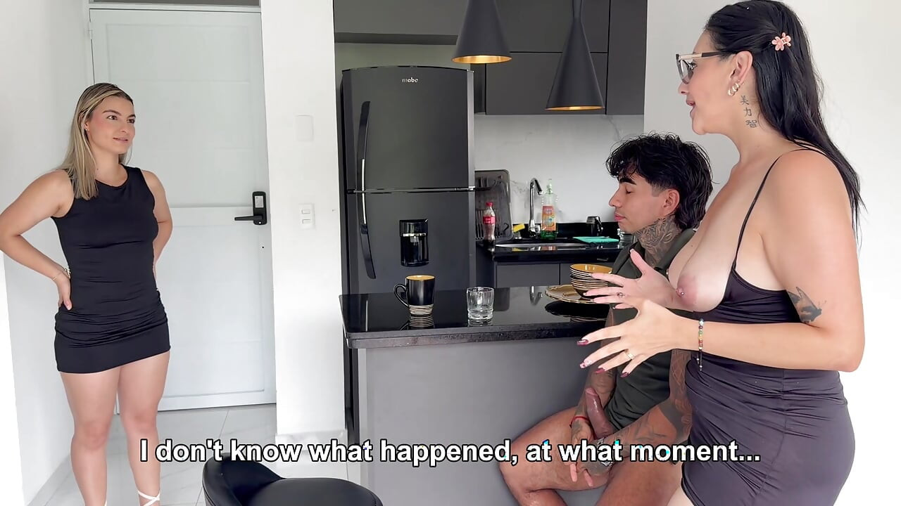 Horny stepmom fucks her stepdaughter's boyfriend behind her back