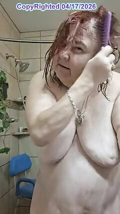 After a Hot Sshower Nurse Vicki Dries off and Does Some Other Grooming