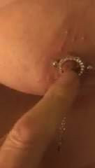 Amy teasing me with her nipple  piercing