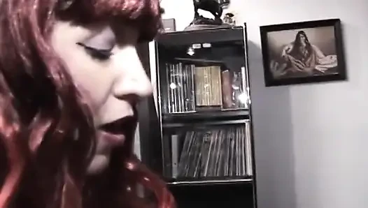 Redhead mistress plays with her tied up guy and fucks his ass with a strapon