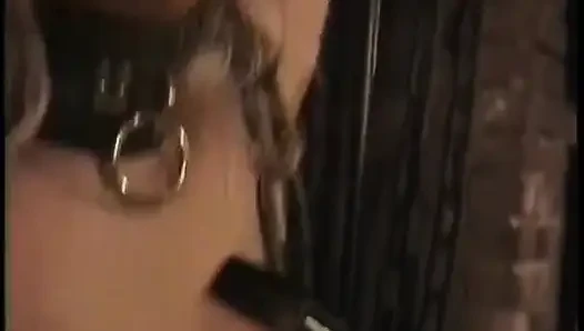 Mature mistress chastises and punishes alluring blonde female parent in BDSM chamber