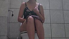 Cute girl peeing