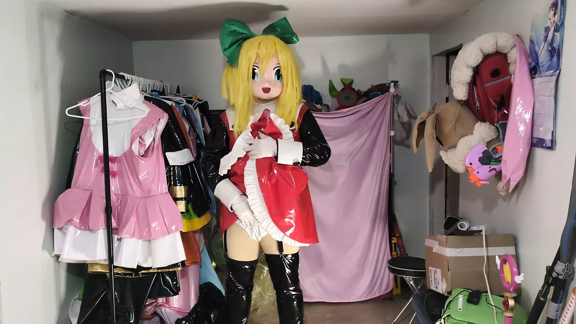 Kigurumi面具裆部呼吸管 pvc 角色扮演 呼吸玩 vibraitor