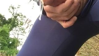 Man outdoor Masturbation and Cum