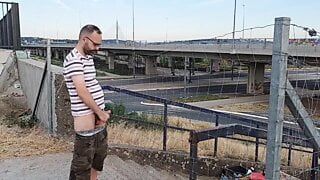 Jerking in public, no cum