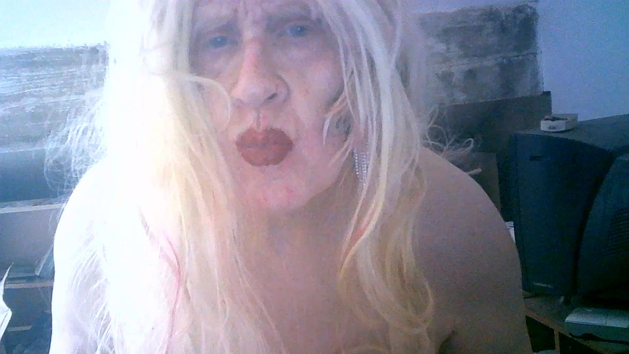 Sissy slag Sarah Fuckpig Millward exposed, without makeup apart from lipstick, or female clothes.